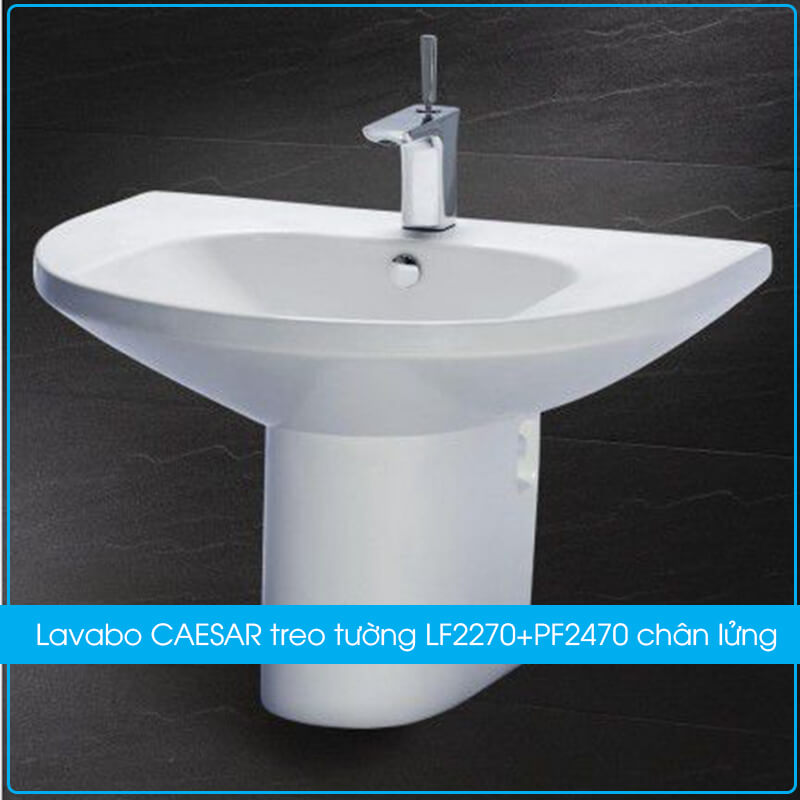 Chậu rửa mặt Lavabo CAESAR treo tường LF2270+PF2470 chân lửng