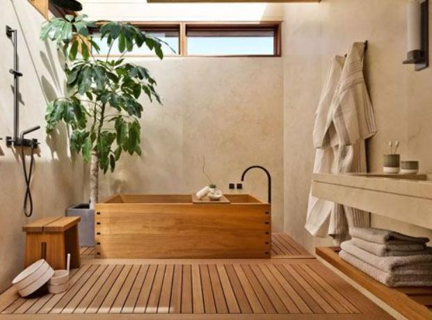 Bồn tắm gỗ kiểu Nhật đang rất được ưa chuộng