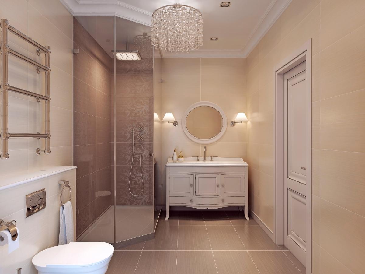 Phòng tắm theo trường phái tân cổ điển luôn thể hiện sự sang trọng và có tính thẩm mỹ cao
