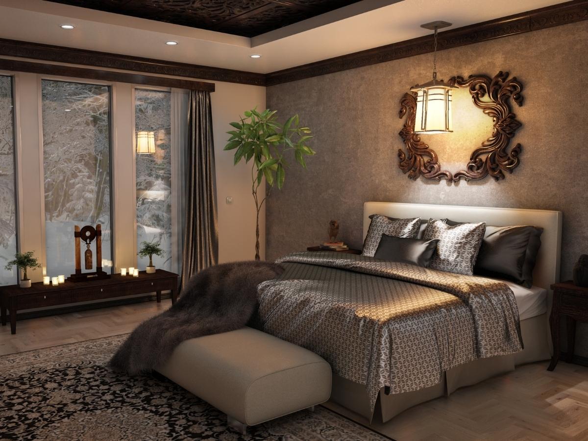 Các mẫu phòng ngủ theo phong cách Tân cổ điển luôn chú trọng vào chất liệu, màu sắc và bố cục