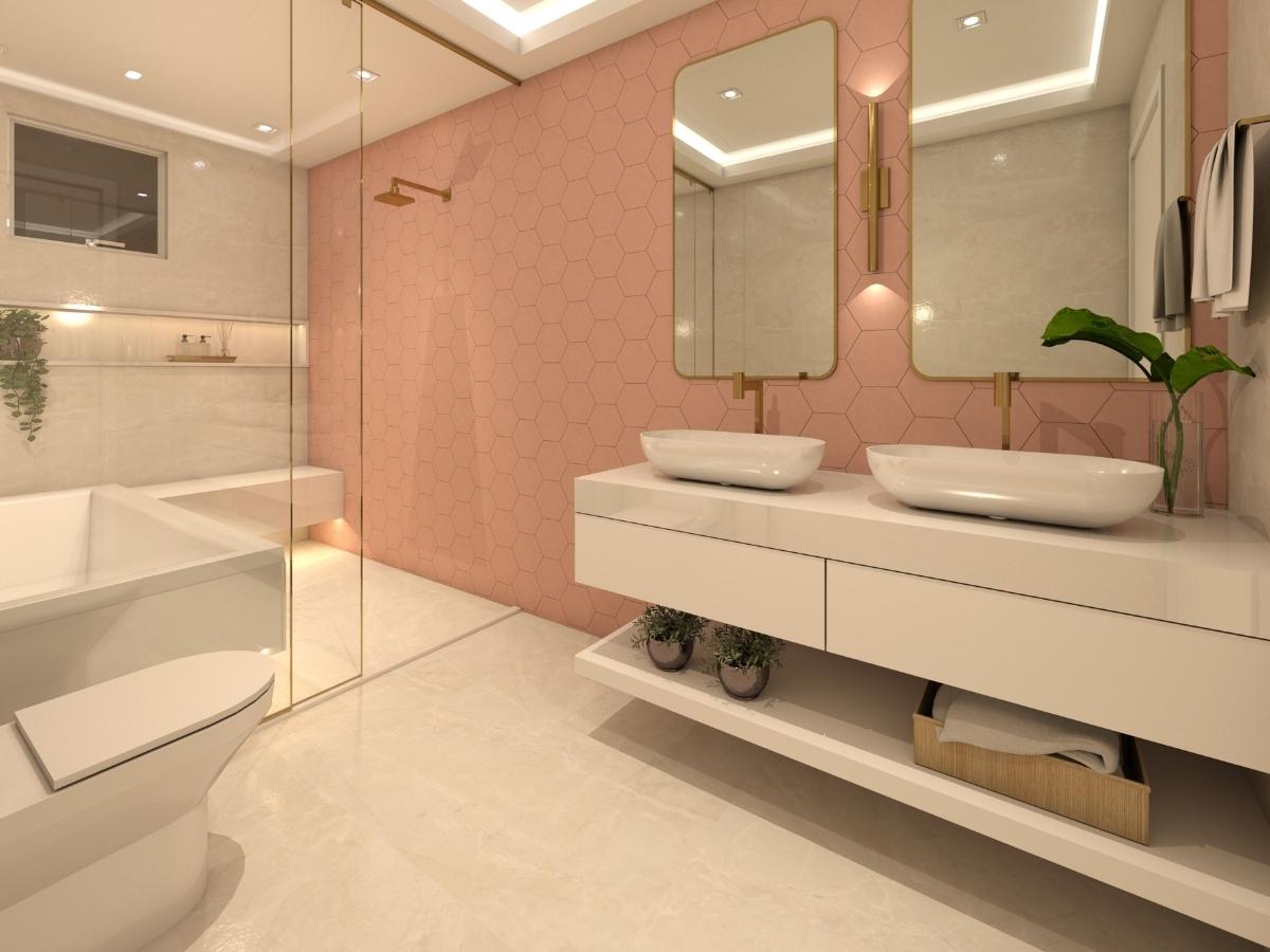Sử dụng hệ thống chiếu sáng phù hợp giúp tôn lên tính thẩm mỹ cho không gian nhà tắm