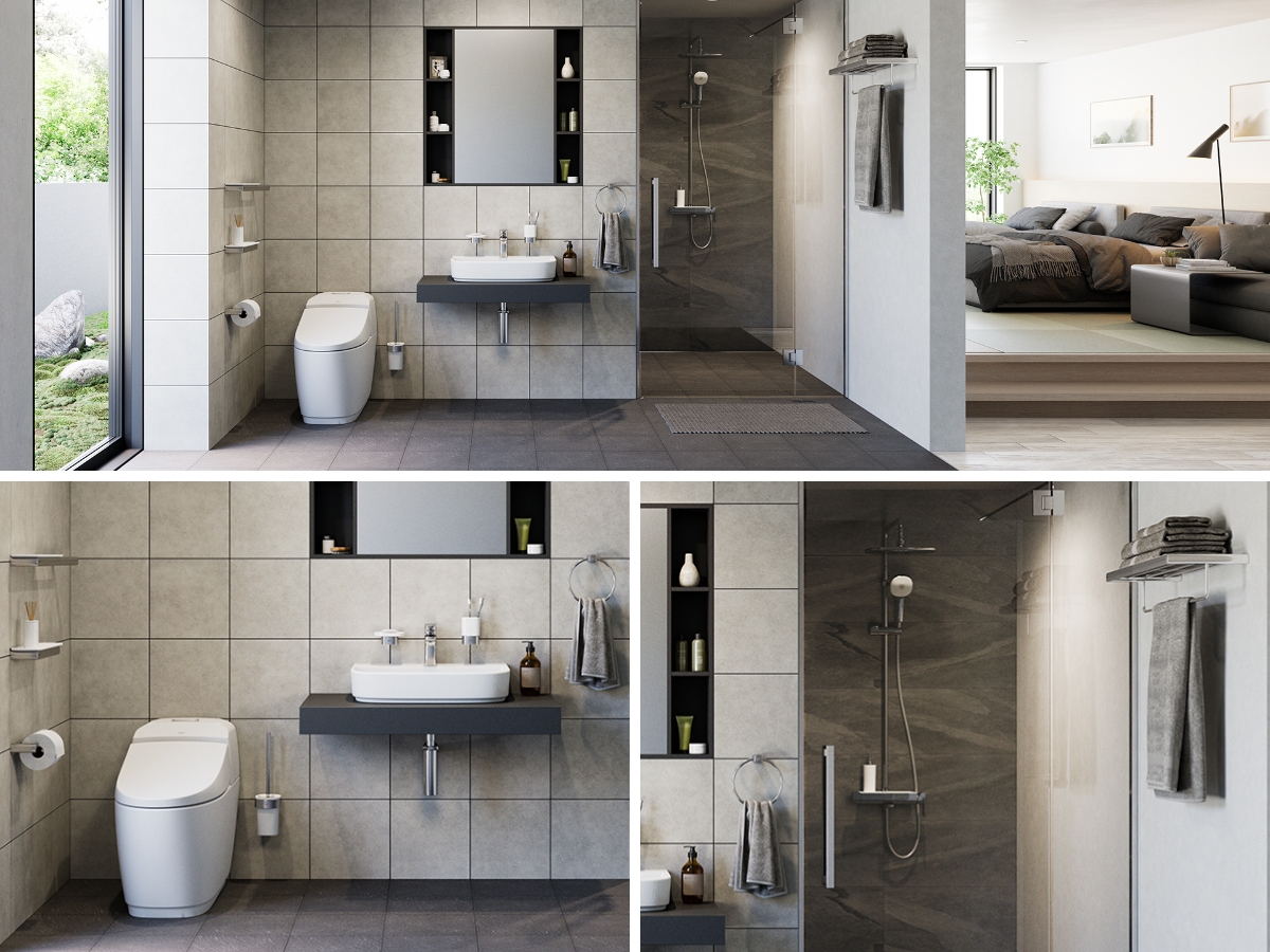 Sử dụng bộ sản phẩm S400 của INAX, không gian phòng tắm trở nên không chỉ đẹp mắt mà còn tiện nghi và sang trọng đến tận những chi tiết nhỏ nhất.